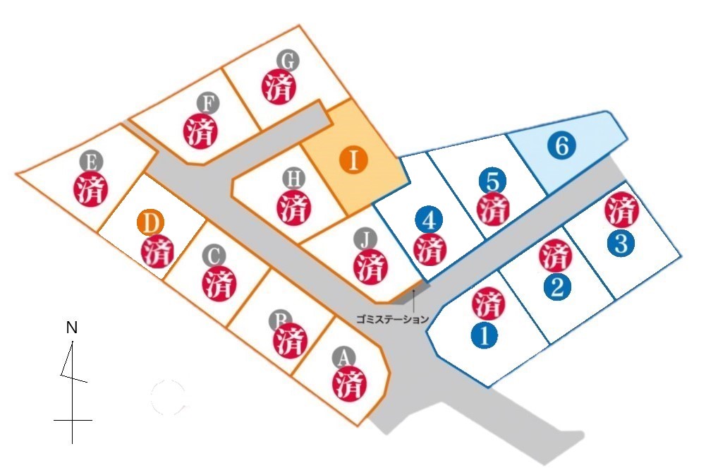 東田布施1期・2期区画図 2025.2.10 ④済